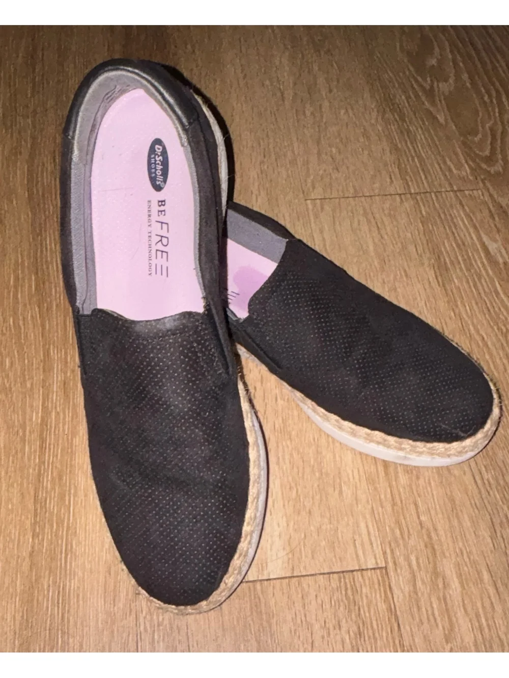 Dr. Scholl's Women's Madi Jute Slip-On Sneaker Black Microfiber Perforated c11